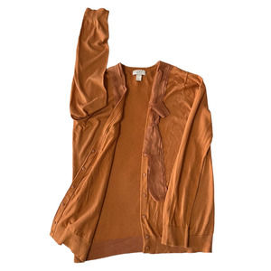 Ann Taylor button up sweater LOFT Pima Cotton Womens Long Sleeve size XL